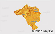 Political 3D Map of Bao Loc, cropped outside