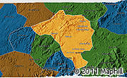 Political 3D Map of Bao Loc, darken