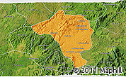 Political 3D Map of Bao Loc, satellite outside