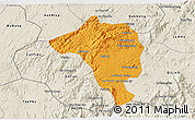 Political 3D Map of Bao Loc, shaded relief outside
