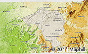 Shaded Relief 3D Map of Bao Loc, physical outside