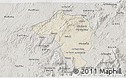 Shaded Relief 3D Map of Bao Loc, semi-desaturated
