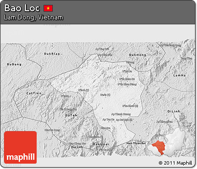 Silver Style 3D Map of Bao Loc