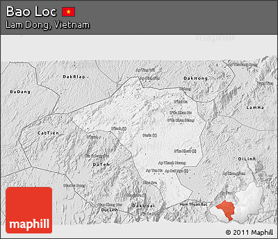 Silver Style 3D Map of Bao Loc