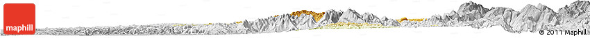 Physical Horizon Map of Bao Loc, lighten, desaturated
