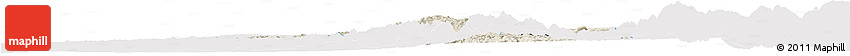 Shaded Relief Horizon Map of Bao Loc, single color outside