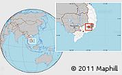 Gray Location Map of Bao Loc, highlighted country, highlighted parent region