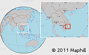 Gray Location Map of Bao Loc, highlighted parent region, within the entire country