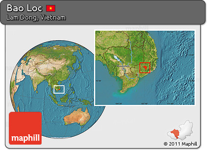 Satellite Location Map of Bao Loc