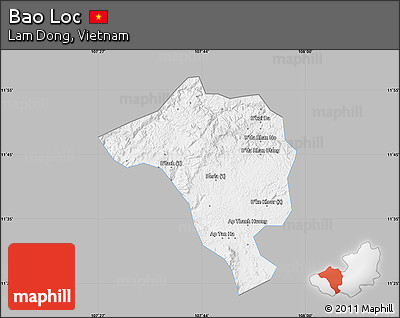 Gray Map of Bao Loc, single color outside
