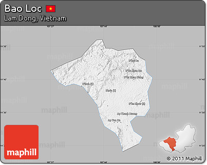 Gray Map of Bao Loc, single color outside