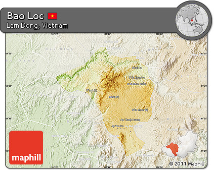 Physical Map of Bao Loc, lighten