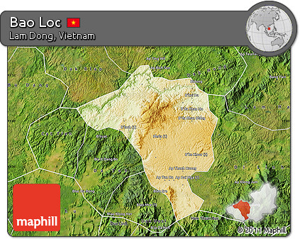 Physical Map of Bao Loc, satellite outside