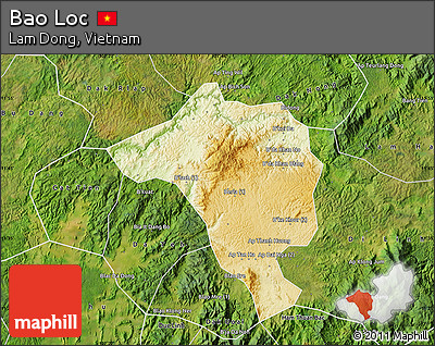 Physical Map of Bao Loc, satellite outside