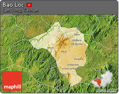 Physical Map of Bao Loc, satellite outside