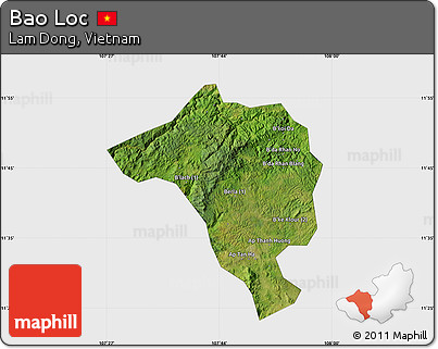 Satellite Map of Bao Loc, single color outside