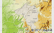 Shaded Relief Map of Bao Loc, physical outside