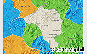 Shaded Relief Map of Bao Loc, political outside