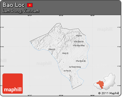 Silver Style Map of Bao Loc, single color outside