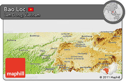Physical Panoramic Map of Bao Loc