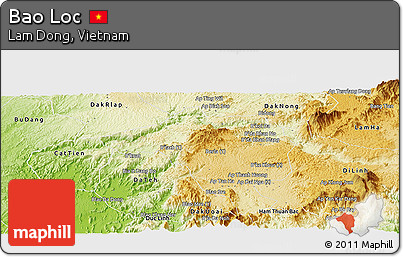 Physical Panoramic Map of Bao Loc