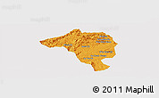 Political Panoramic Map of Bao Loc, cropped outside