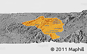 Political Panoramic Map of Bao Loc, desaturated
