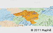 Political Panoramic Map of Bao Loc, lighten