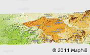 Political Panoramic Map of Bao Loc, physical outside