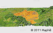 Political Panoramic Map of Bao Loc, satellite outside