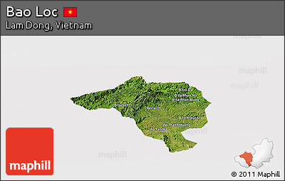 Satellite Panoramic Map of Bao Loc, cropped outside