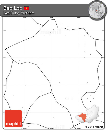 Blank Simple Map of Bao Loc, no labels