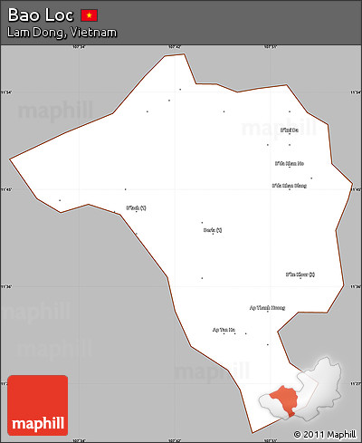 Gray Simple Map of Bao Loc, cropped outside