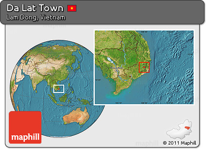 Satellite Location Map of Da Lat Town