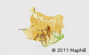 Physical 3D Map of Di Linh, cropped outside