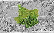 Satellite 3D Map of Di Linh, lighten, desaturated