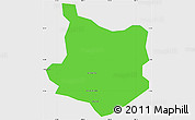 Political Simple Map of Di Linh, single color outside