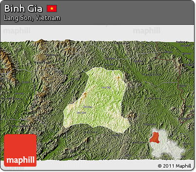 Physical 3D Map of Binh Gia, darken