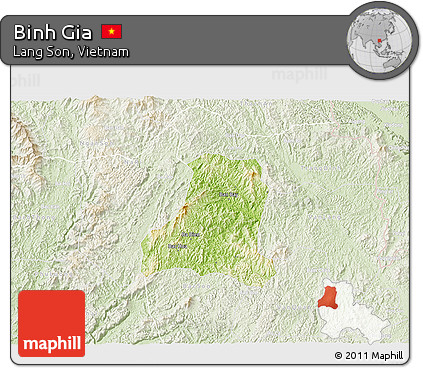 Physical 3D Map of Binh Gia, lighten