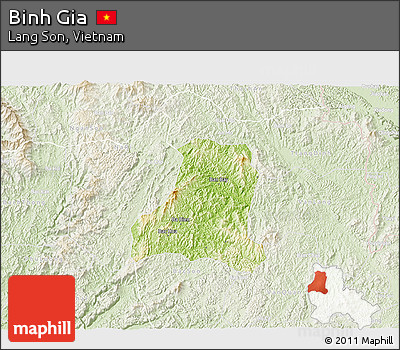 Physical 3D Map of Binh Gia, lighten
