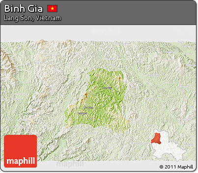 Physical 3D Map of Binh Gia, lighten