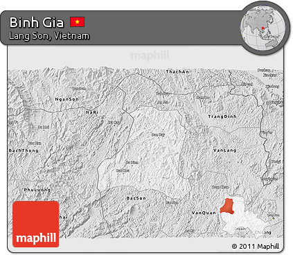 Silver Style 3D Map of Binh Gia