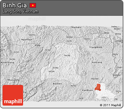 Silver Style 3D Map of Binh Gia