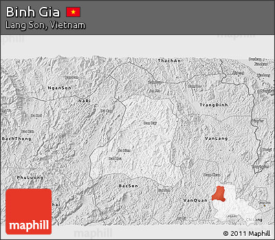 Silver Style 3D Map of Binh Gia