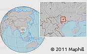 Gray Location Map of Binh Gia, hill shading