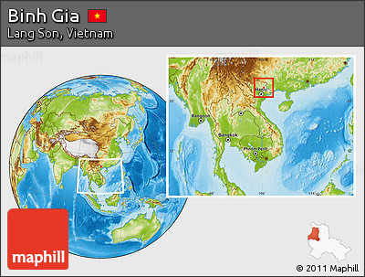 Physical Location Map of Binh Gia, highlighted parent region, within the entire country