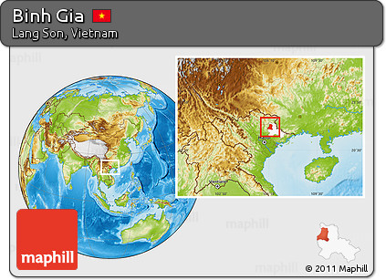 Physical Location Map of Binh Gia, highlighted parent region