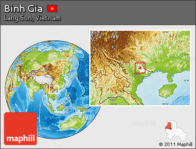 Physical Location Map of Binh Gia, highlighted parent region