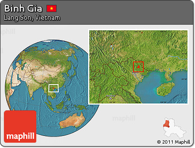 Satellite Location Map of Binh Gia