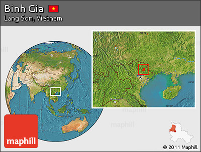 Satellite Location Map of Binh Gia